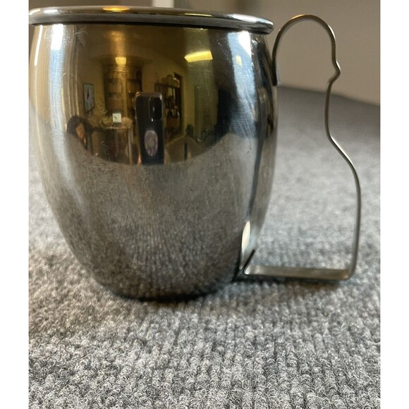 Patron Tequila Stainless Moscow Mule Mug Embossed Bee Logo Shaped Handle - Picture 4 of 8